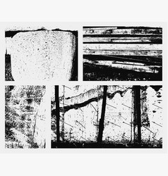 Set Of Black And White Abstract Grunge Textures