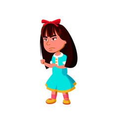 Angry Preschool Girl Fighting For Toy Cartoon