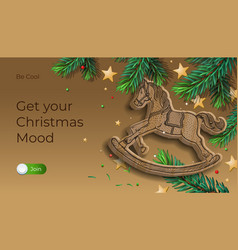 Christmas Mood Wooden Rocking Horse