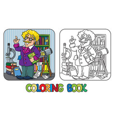 Coloring Book Of Funny Scientist Or Inventor