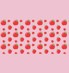 Flat Apple Seamless Pattern Color Fruit