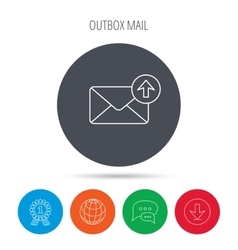 Mail outbox icon email message sign Royalty Free Vector