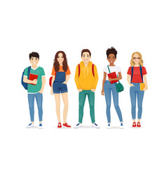 Young people in casual clothes Royalty Free Vector Image