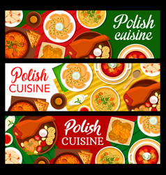 Polish Cuisine Banners Dishes Of Traditional Food