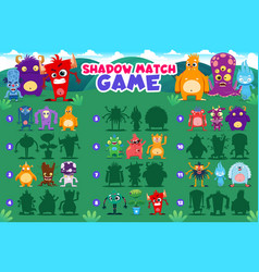 Shadow Match Game With Funny Monster Characters