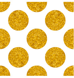 Tile pattern with big golden polka dots on black Vector Image