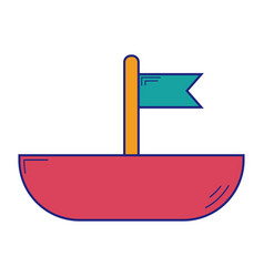 Toy Boat Icon Flat Design