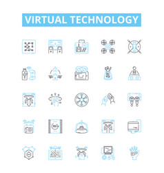 Virtual Technology Line Icons Set