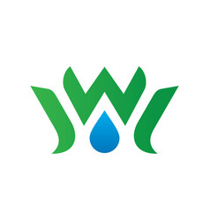 Water ecology green leaf logo Royalty Free Vector Image