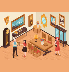 Antiquarian Shop Isometric Interior