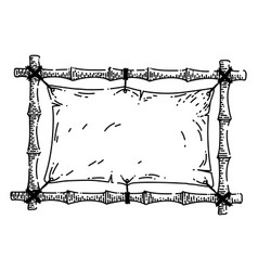 Bamboo Frame Signboard Sketch Hand Drawn