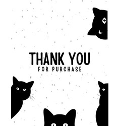 Black Cats Peeking Thank You Card