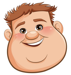 Chubby Young Man Smiling Cartoon