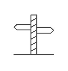 Direction Post Line Outline Icon