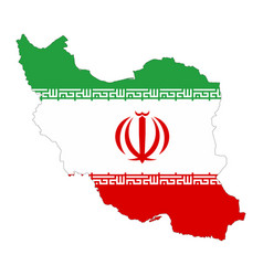 Iran Map Silhouette With Flag Isolated On White