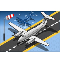 Isometric White Private Plane