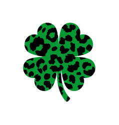 Leopard Print Clover Icon Lucky Clover Four Leaf