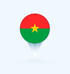 Map Pointer With Flag Of Burkina Faso