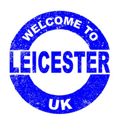 Rubber Ink Stamp Welcome To Leicester Uk