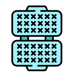 Waffle Machine Icon Flat