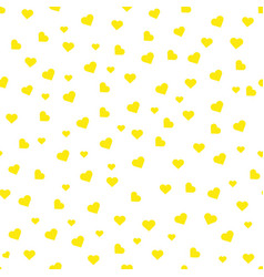 Yellow Heart Simple Seamless Pattern In Hand-drawn