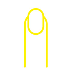 Yellow Long Finger Nail Line Icon