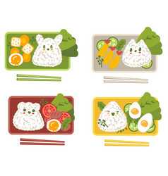 Kawaii Bento Box With Rice Animals Collection