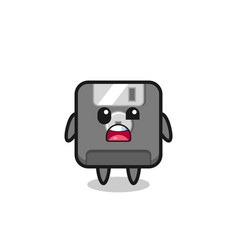 Shocked Face Cute Floppy Disk Mascot