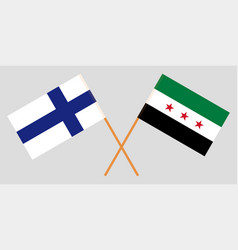 Syrian National Coalition And Finland Flags