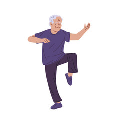 Senior Man Balance Tai Chi