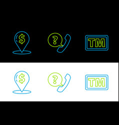 Set Line Trademark Cash Location Pin