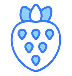 Strawberry Fruit Icon Simple Design Blue Line Icon