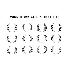 Victory Wreath Laurel Crown Silhouette Set