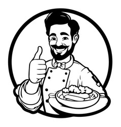 A Chef Holding A Plate Of Food And Showing Thumbs