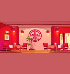 Chinese Restaurant Empty Interior Cartoon