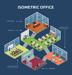 Isometric Office 3 Floor Building Plan