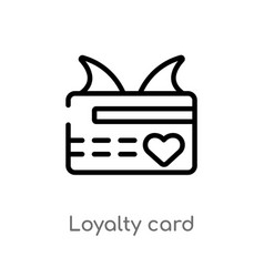 Outline Loyalty Card Icon Isolated Black Simple