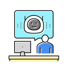 Virtual Chat Bot Color Icon