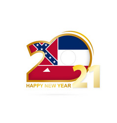 Year 2021 With Mississippi Flag Pattern Happy New