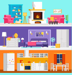 Cartoon bedroom interior background Royalty Free Vector