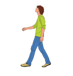 Young Man Walking Side View Isolated