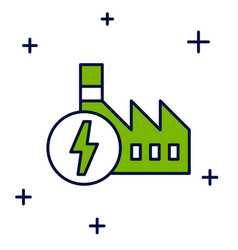 Filled Outline Nuclear Power Plant Icon Isolated