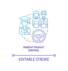 Parent Taught Driving Blue Gradient Concept Icon