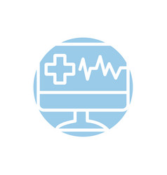 Medical Ekg Cardiology In Desktop Block Icon