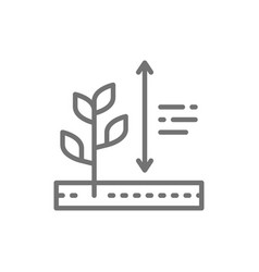 Plants Growing Plant Height Line Icon