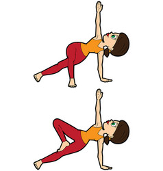 Yoga Asana Set Side Plank Poses Knee Variations