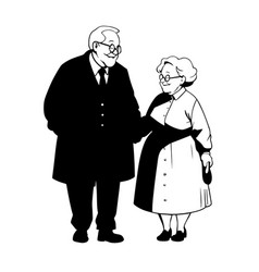 Cute Old Couple Holding Hand And Smiling Together