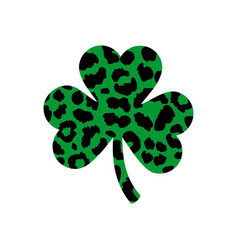 Leopard Print Shamrock Icon Clover Symbol Of St