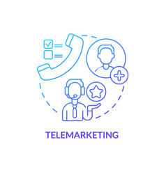 Telemarketing Blue Gradient Concept Icon