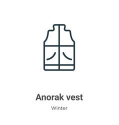 Anorak Vest Outline Icon Thin Line Black